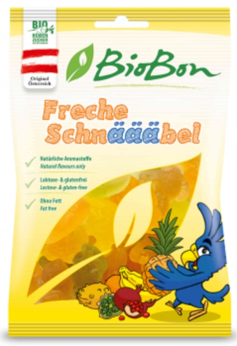   Gomas biolgicas sabor tropical  Freche Schnbel 100g